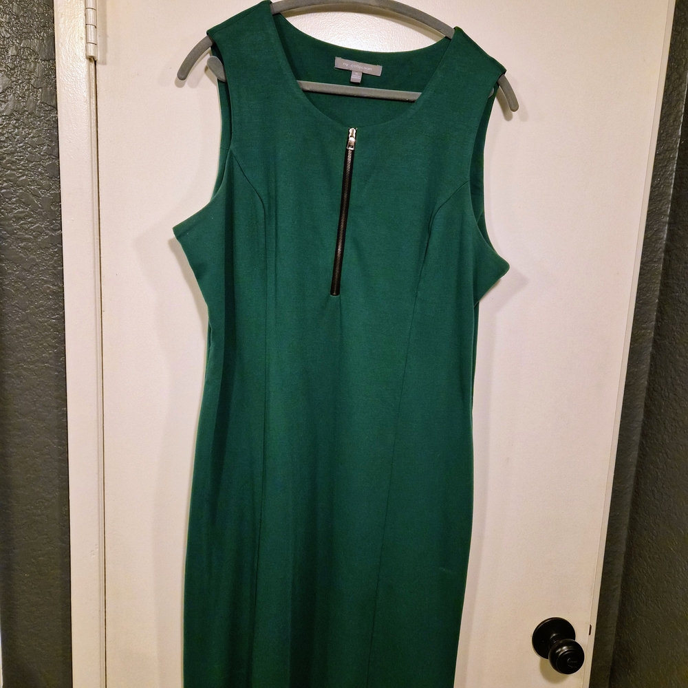 NY Collection Teal Sleeveless Midi Dress